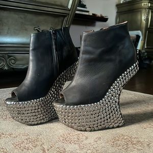 Jeffrey Campbell Havana studded platform backless Booties